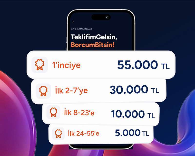 TeklifimGelsin, Kullanıcılarını “BorcumBitsin” Kampanyasıyla Ödüllendiriyor