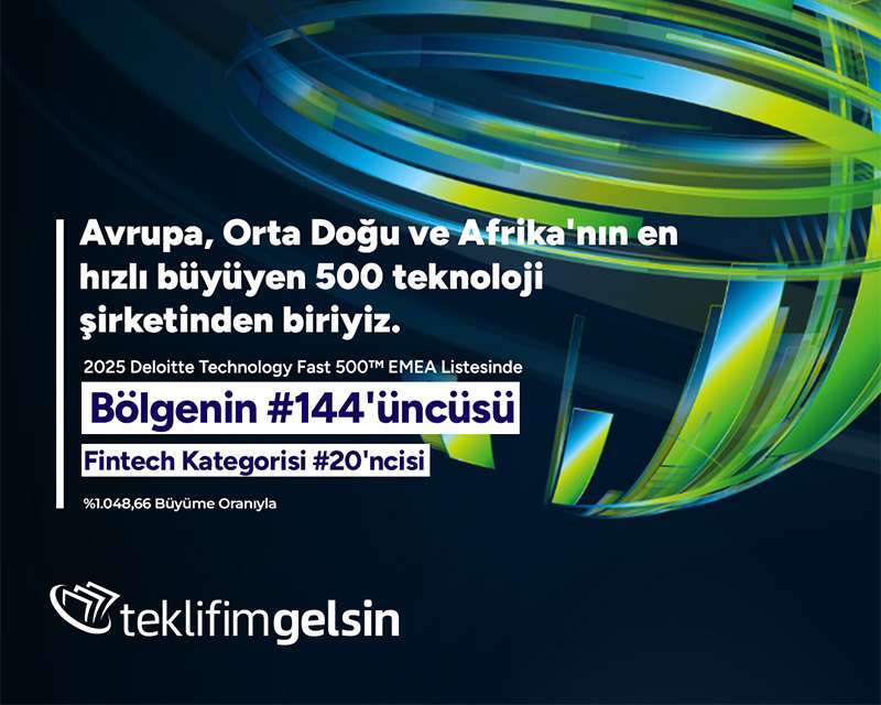 TeklifimGelsin, Fintek Kategorisinde EMEA Bölgesinin En Hızlı Büyüyen Şirketleri Arasında