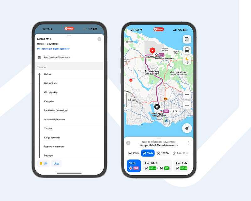 Yeni M11 İstasyonları İlk Günden Yandex Maps’te Yerini Aldı