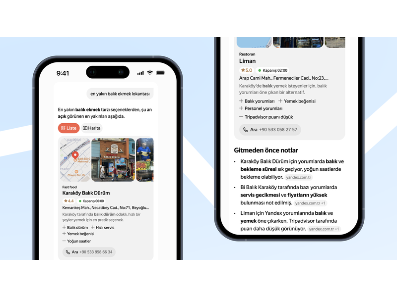 Yandex AI entegrasyonu, haritalarda yapay zekâ destekli yeni dönemi başlatıyor